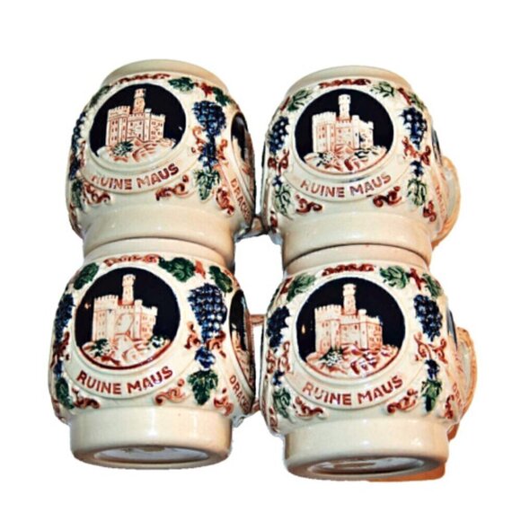 Gerz German Castle 4 Coffee Mugs Tartarian German Made - Picture 8 of 8